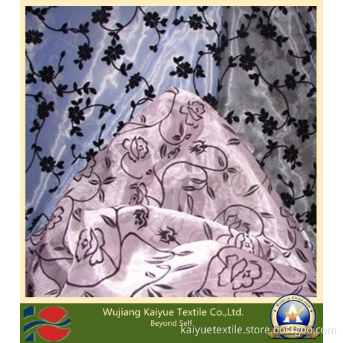 Polyester Flocking Organza Fabric (WJ-KY-606)